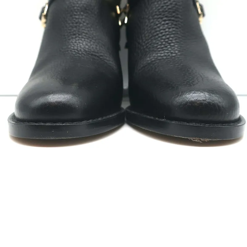 Bottes Valentino Rockstud à cheville en cuir grainé noir Taille 35.5 Bottines à talon moyen