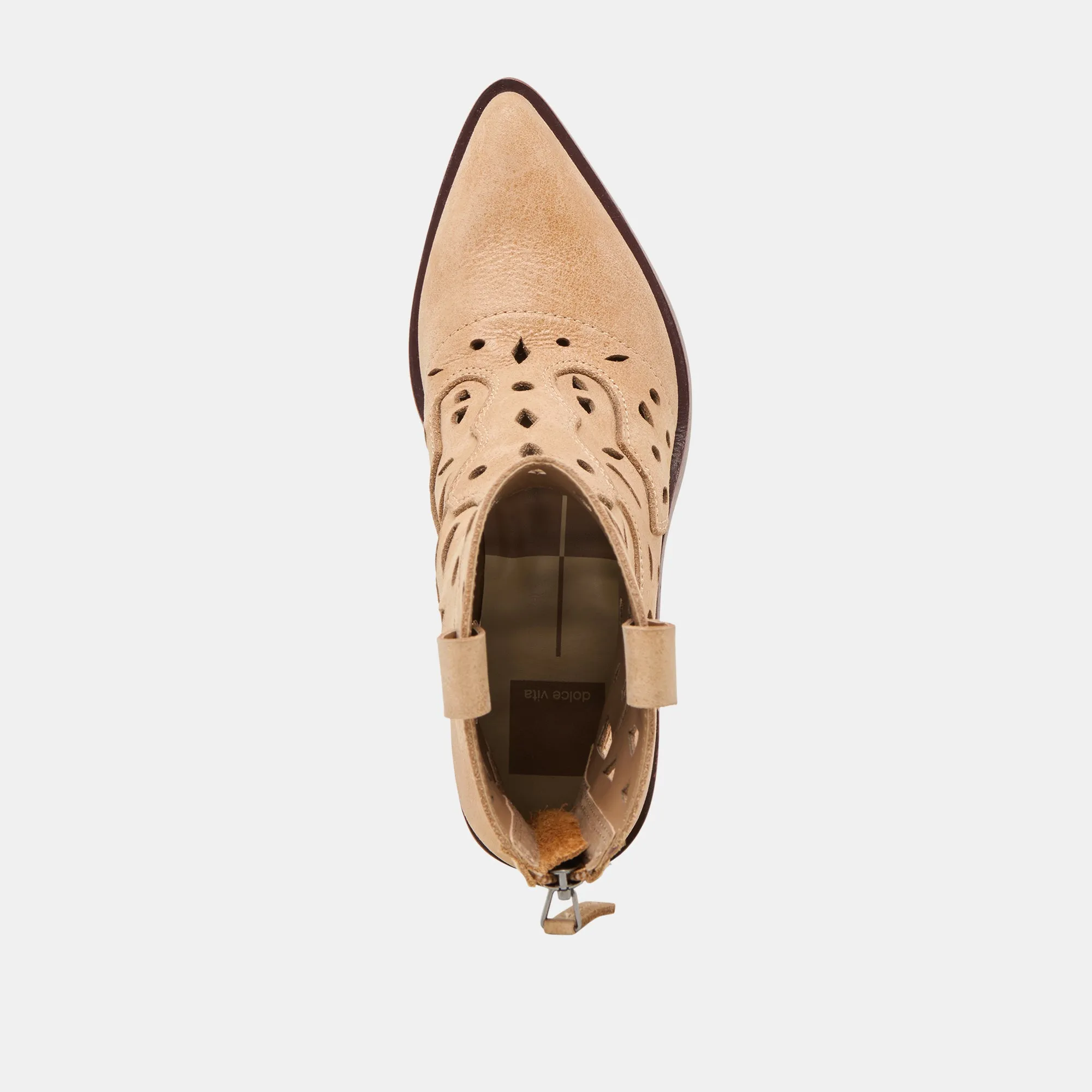 BOTTINES ZENOBI EN CUIR CAMEL DÉLAVÉ