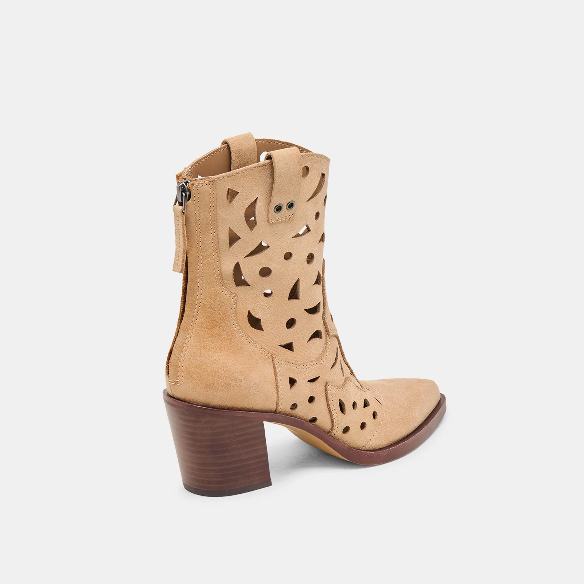 BOTTINES ZENOBI EN CUIR CAMEL DÉLAVÉ