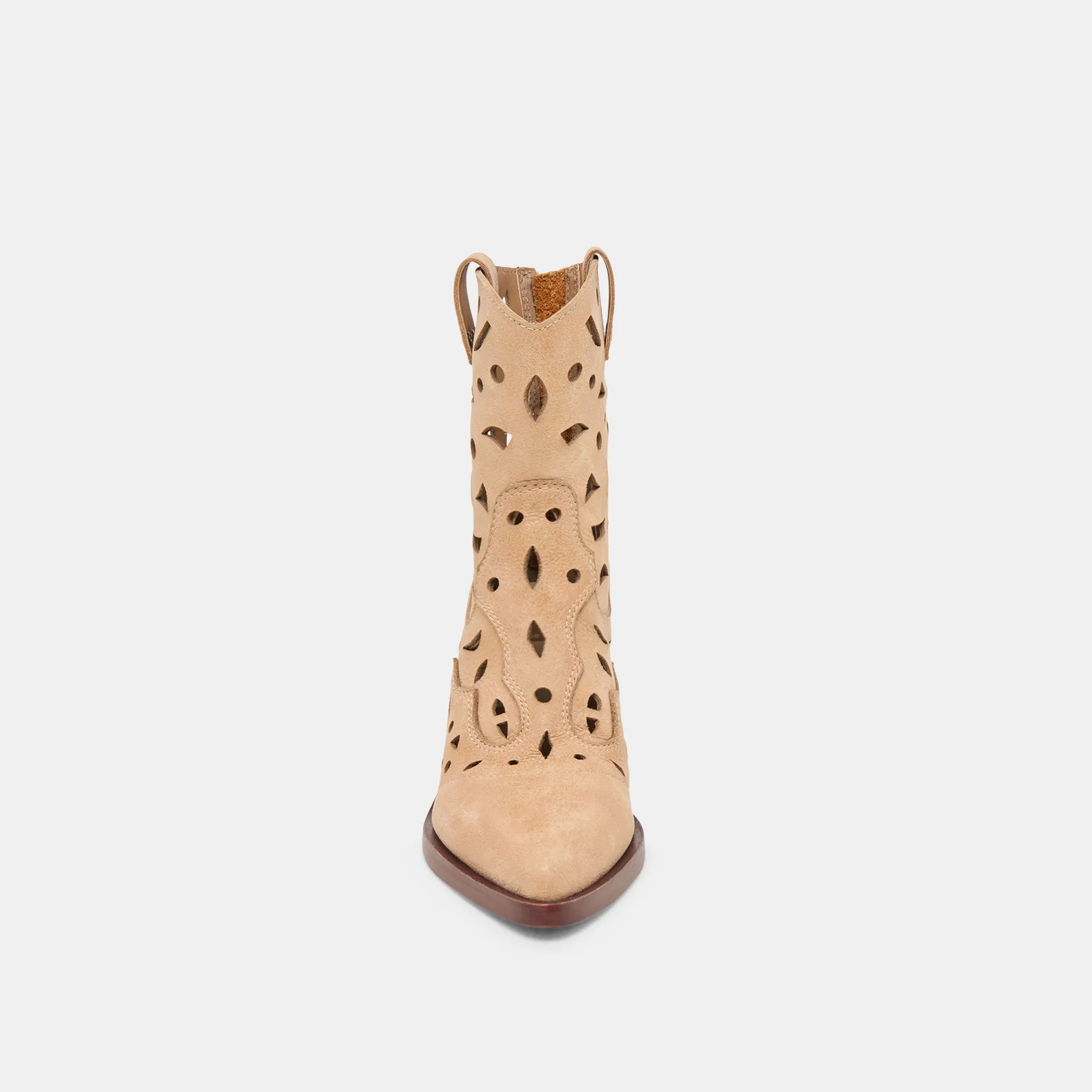 BOTTINES ZENOBI EN CUIR CAMEL DÉLAVÉ