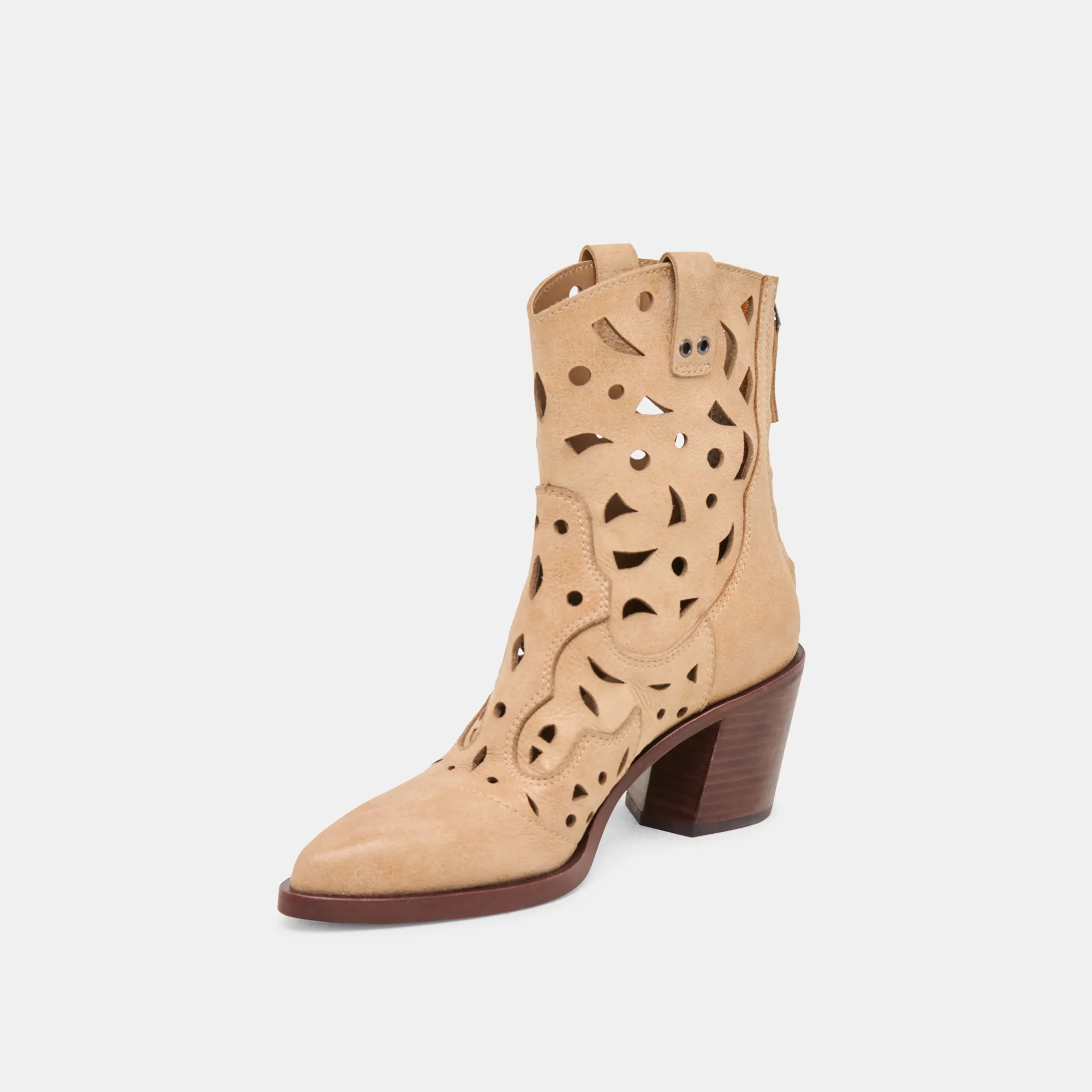 BOTTINES ZENOBI EN CUIR CAMEL DÉLAVÉ