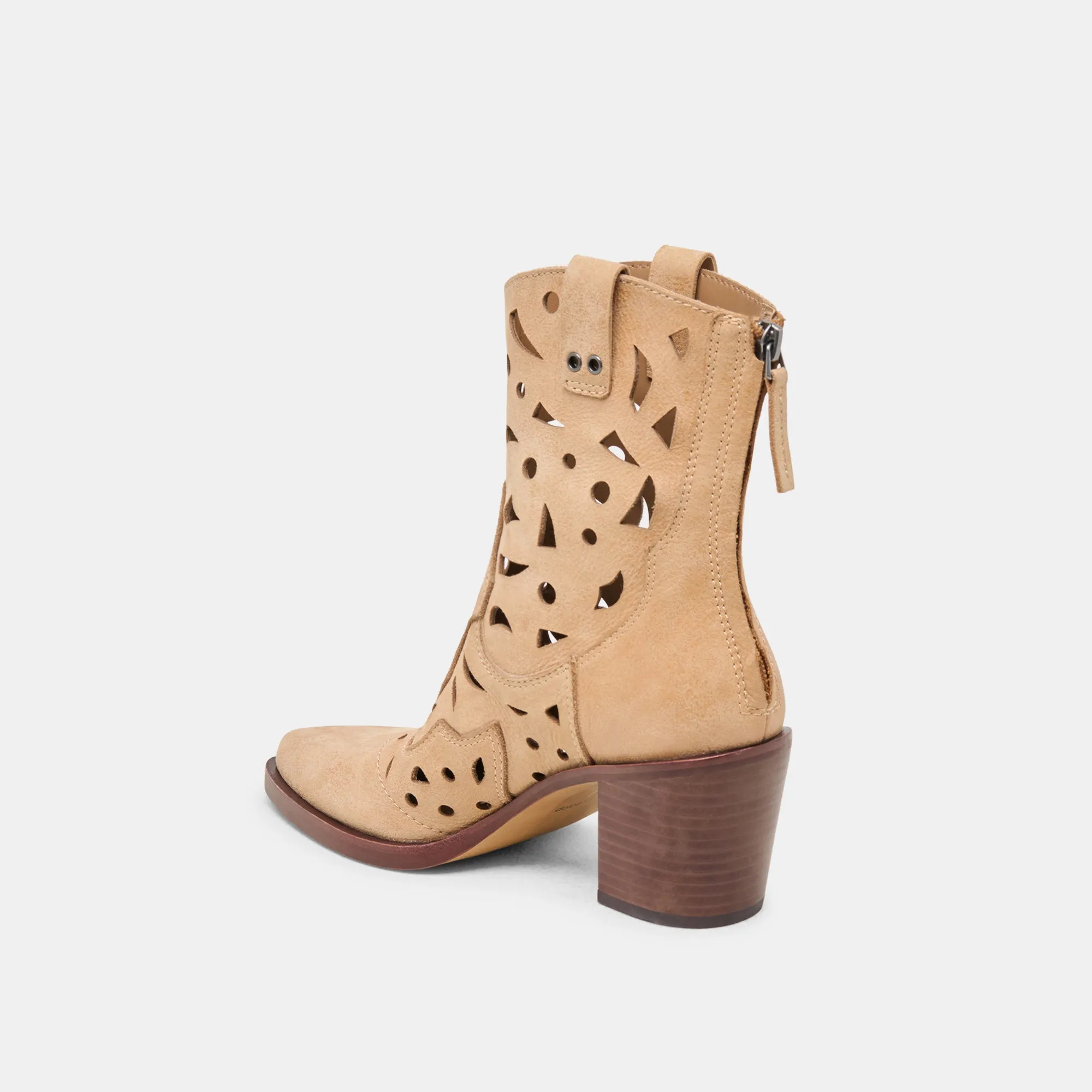 BOTTINES ZENOBI EN CUIR CAMEL DÉLAVÉ