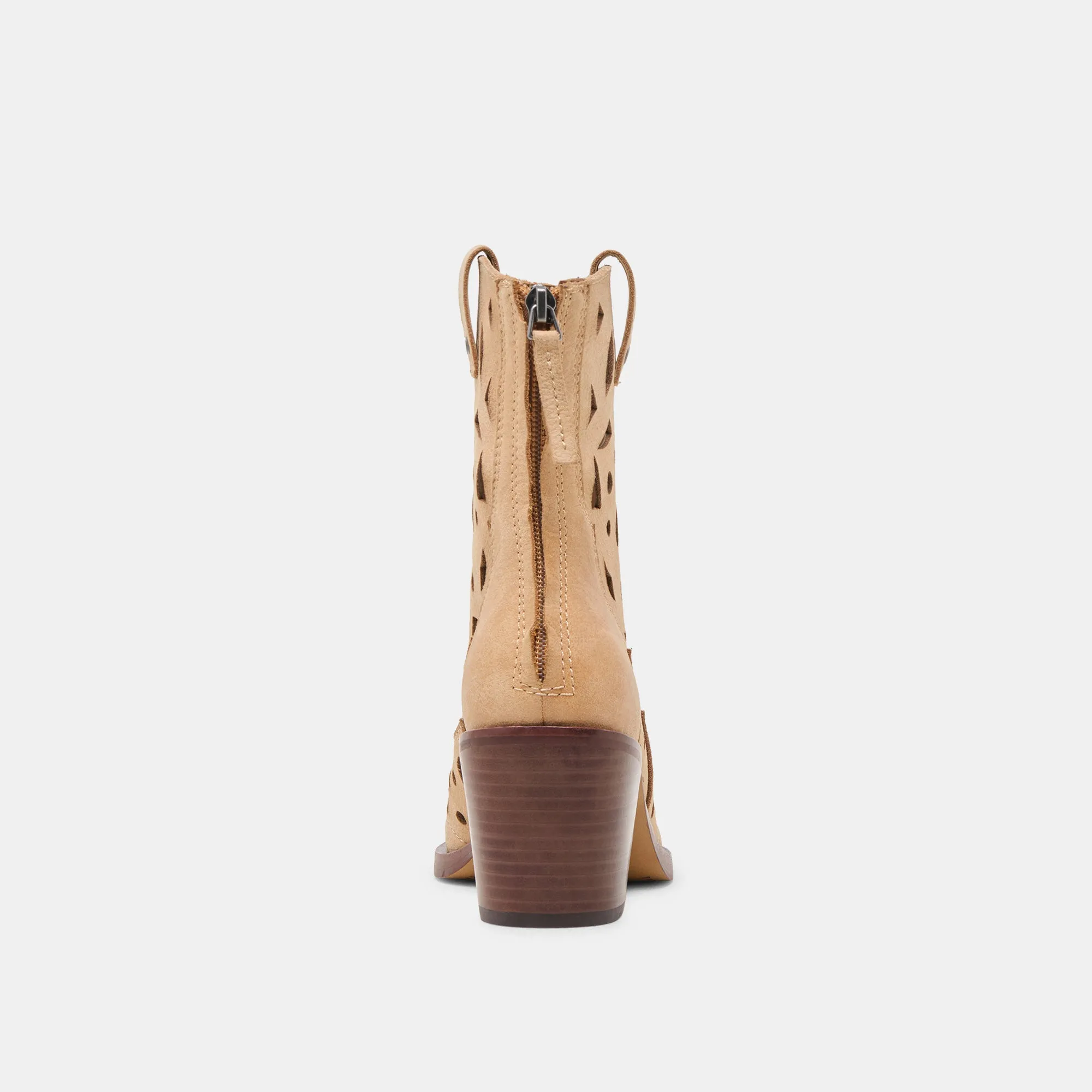 BOTTINES ZENOBI EN CUIR CAMEL DÉLAVÉ