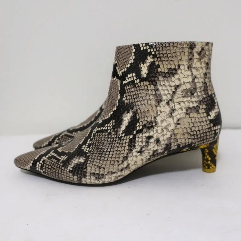 Bottines Zimmermann en cuir grainé serpent taille 38 avec petit talon