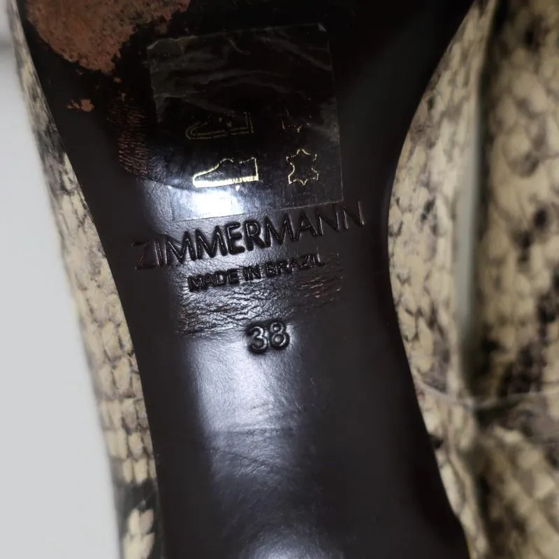 Bottines Zimmermann en cuir grainé serpent taille 38 avec petit talon
