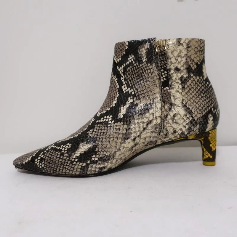 Bottines Zimmermann en cuir grainé serpent taille 38 avec petit talon