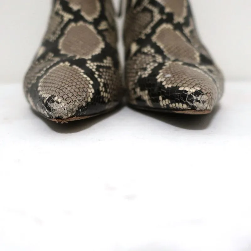 Bottines Zimmermann en cuir grainé serpent taille 38 avec petit talon