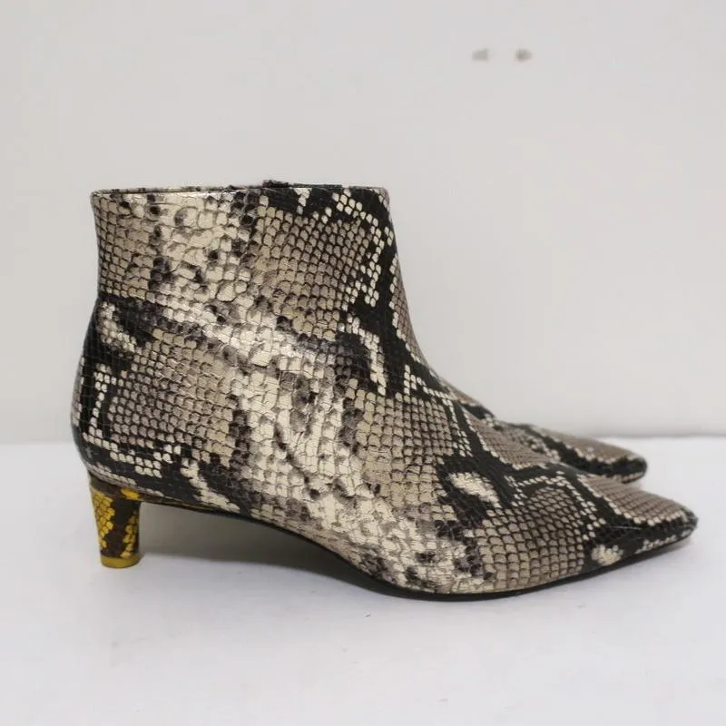 Bottines Zimmermann en cuir grainé serpent taille 38 avec petit talon