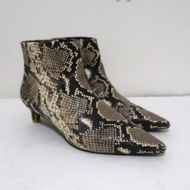 Bottines Zimmermann en cuir grainé serpent taille 38 avec petit talon