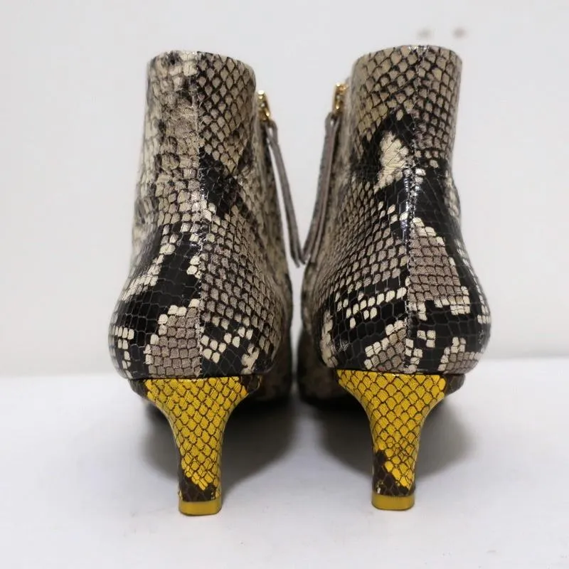 Bottines Zimmermann en cuir grainé serpent taille 38 avec petit talon
